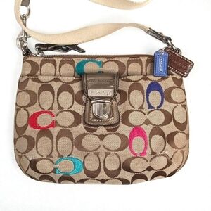 COACH Poppy Y2K Crossbody Colorful Signature Jacquard C Print With 2 Hangtags